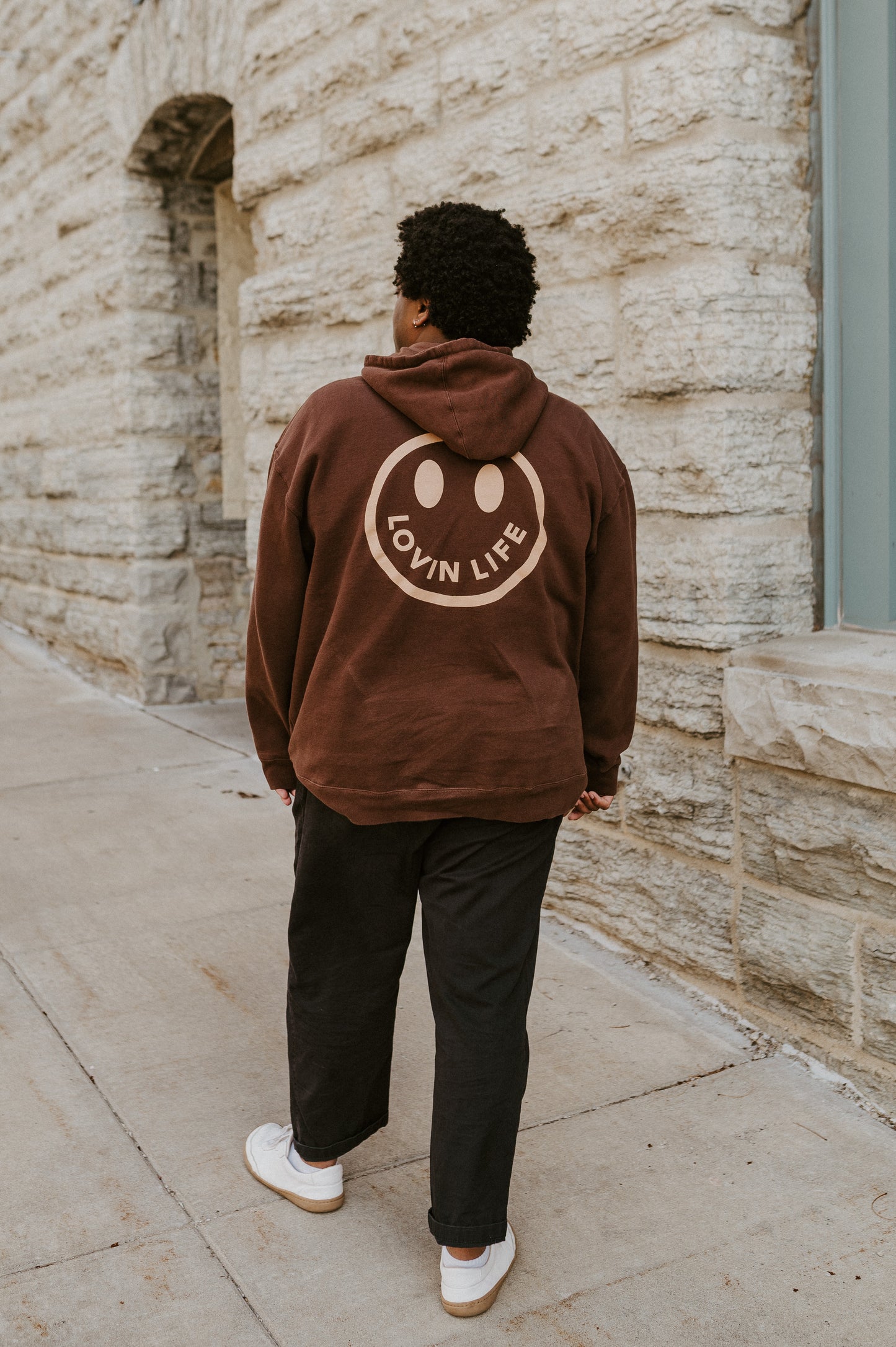 Smiley Hoodie - Brown