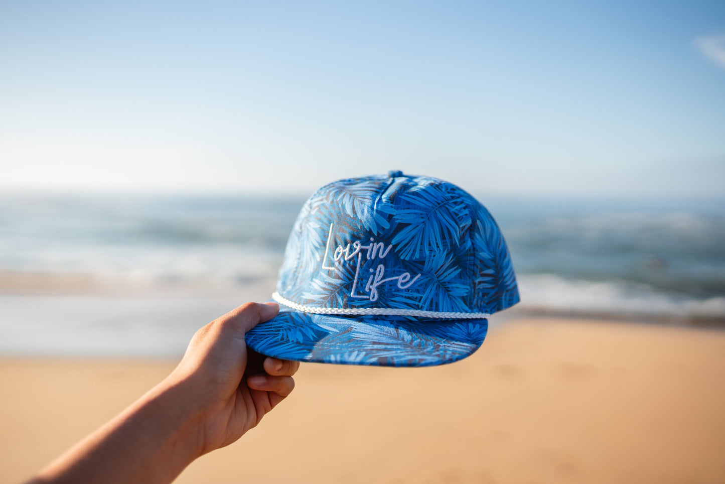 Blue Hawaiian Rope Cap - Embroidered